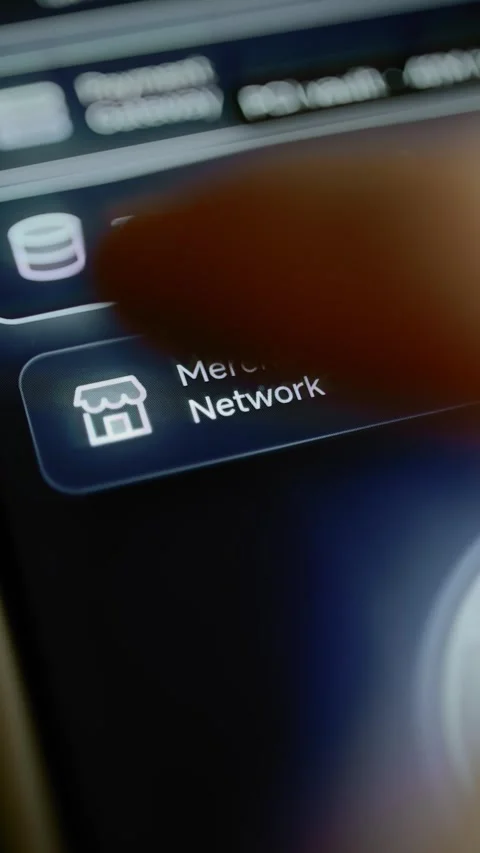 Merchant network panel displays storefront connection Stock Footage 346598014