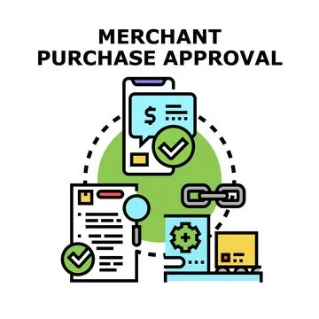Merchant purchase approval process vector illustration Stock Illustration
