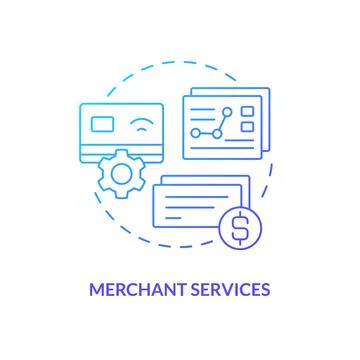 Merchant services blue gradient concept icon Stock Illustration