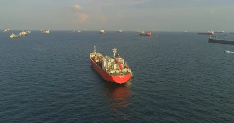 Merchant ship anchored 動画素材 102943561