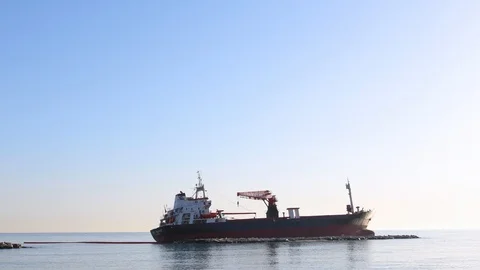 Merchant ship stranded Stock Footage 106695873