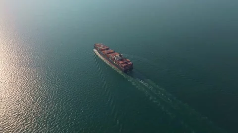 Merchant ship transporting containers at sea, Thailand Stock-Footage 303499787