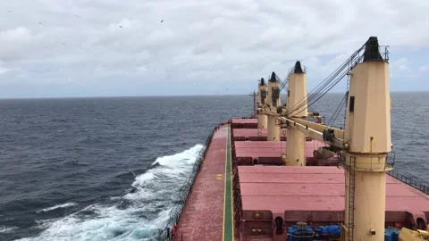 A merchant ship underway, deck view Stock Footage 210767374
