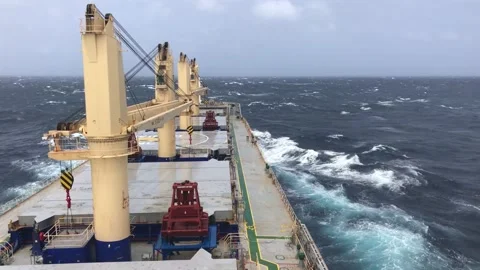 A merchant ship underway, deck view Stock Footage 210767468