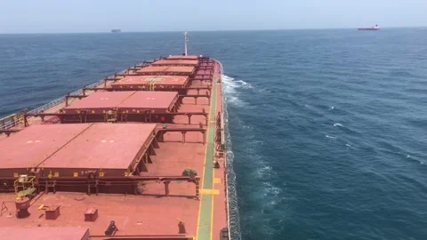 A merchant ship underway, deck view Stock Footage 210767560