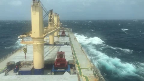 A merchant ship underway, deck view Stock Footage 210767574