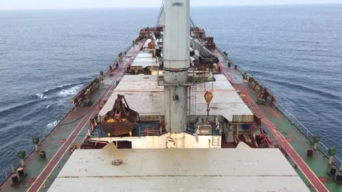 A merchant ship underway, deck view Stock Footage 296811795