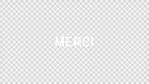Merci text flat animation. motion graphic animated on alpha channel Stock-Footage 260494932
