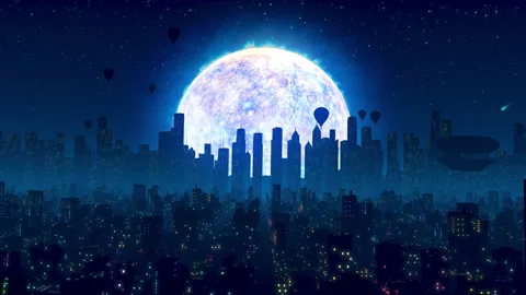 Futuristic City With A Futuristic Design Background, Futuristic City Stock  Footage, Royaltyfree Footage, 3d Rendering Retro Futuristic Background  Virtual Space On The Background Of The Stars And The City Background Image  And