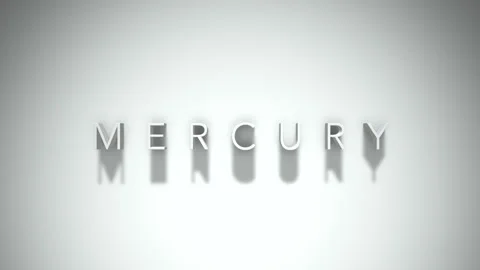 Mercury 3D title animation with shadows on a white background Video stock 296514596