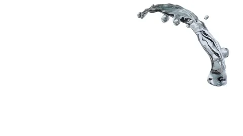 Mercury animation where liquid flows smoothly on a white background. Vidéo 302792268
