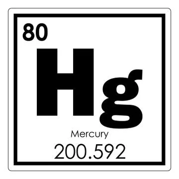 Mercury chemical element Illustrazione stock