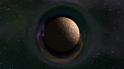 Mercury in curved space Stockbeeldmateriaal 90529428