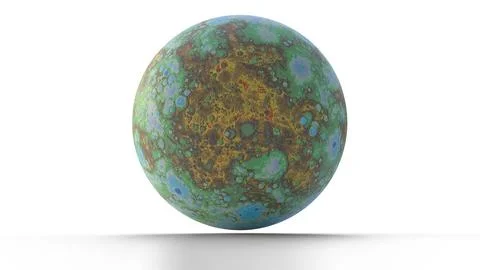Mercury with global digital elevation map Stock Illustration