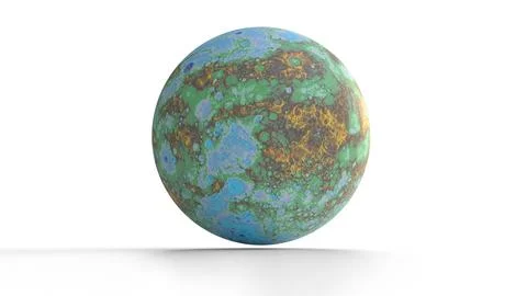 Mercury with global digital elevation map Stock Illustration