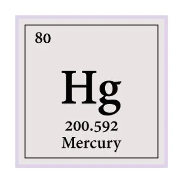 Mercury Periodic Table of the Elements Vector illustration eps 10 Illustrazione stock
