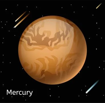 Mercury planet 3d vector illustration Ilustração Stock