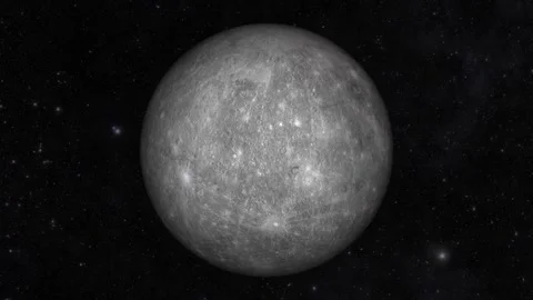 Mercury Planet Rotating Loop 3D Stock Footage 339018724