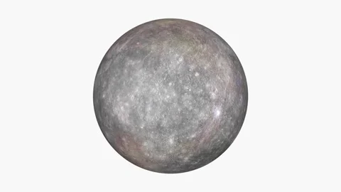 Mercury planet rotation white background Video stock 154334145