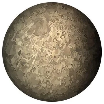 Mercury planet vector drawing on isolated background Stock Illustration