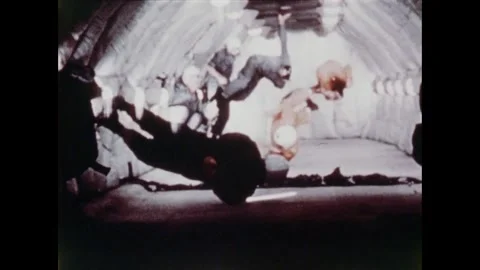 Mercury Program original seven astronauts zero-g training Stock Footage 263292226
