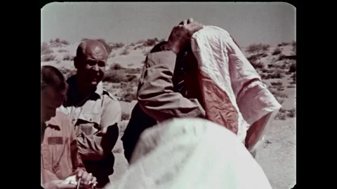 Mercury Program original seven astronauts desert survival training Stock Footage 263292275