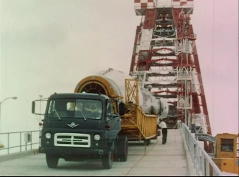 Mercury Project delivery of Big Joe Atlas booster to Cape Canaveral Stock Footage 297464708