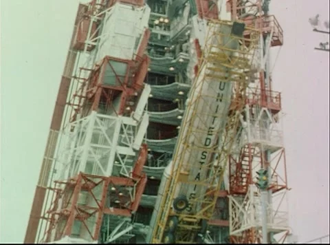 Mercury Project installation of Big Joe Atlas booster at Cape Canaveral Video stock 297464680