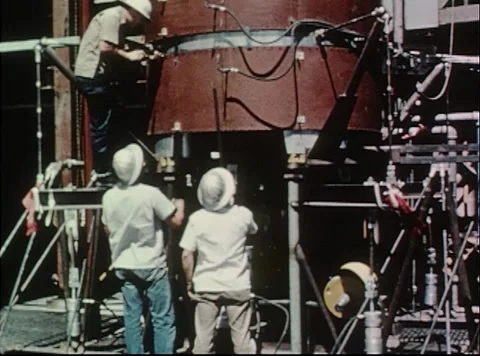 Mercury Project testing of completed airframe in static test tower Stock Footage 297464758