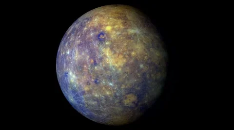 Mercury Rotating on Solid Black Background. Loopable Stockbeeldmateriaal 67561189