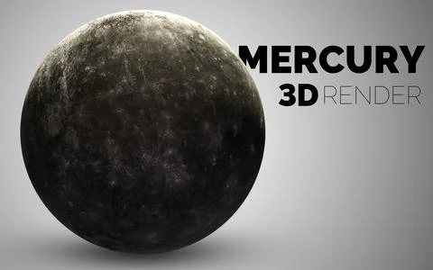 Mercury. Set of solar system planets rendered in 3D. Elements of this image Illustrazione stock