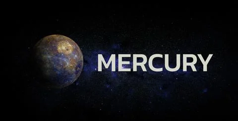 Mercury on space background. Elements of this image furnished by NASA. Stock Photos