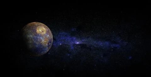 Mercury on space background. Elements of this image furnished by NASA. Stock Photos