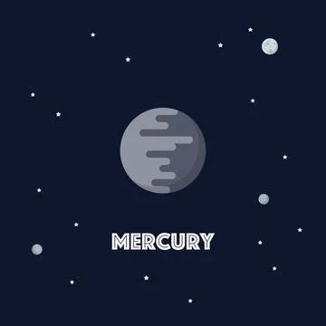 Mercury on space background Stock Illustration