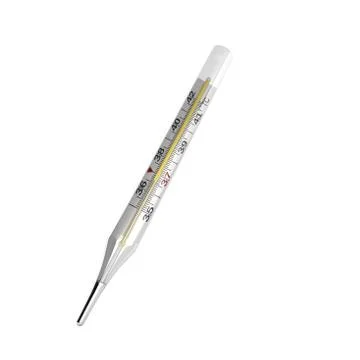 Mercury thermometer 3d render on white no shadow Stock Illustration
