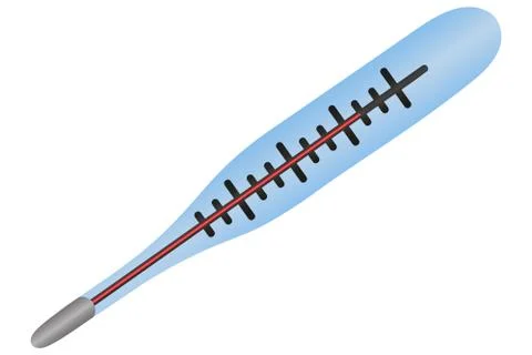 Mercury thermometer. Colored vector illustration. 库存插图