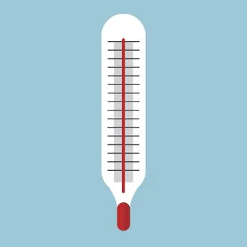 A mercury thermometer icon, flat design, vector Stock Illustration