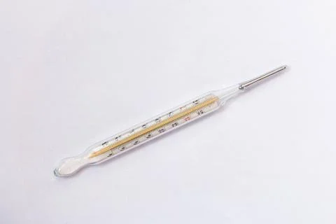 Mercury thermometer on white background Stock Photos