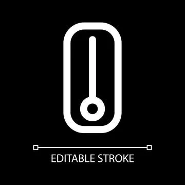 Mercury thermometer white linear ui icon for dark theme Stock Illustration