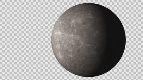 Mercury without atmosphere Alpha channel Stock Footage 57239773