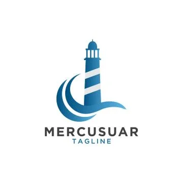Mercusuar logo design template Stock Illustration