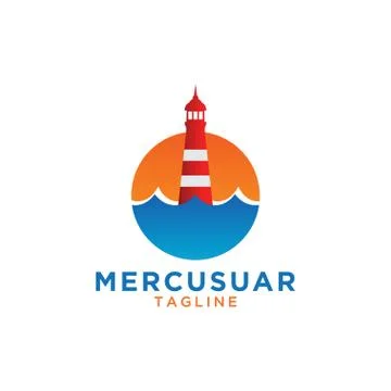 Mercusuar logo design template Stock Illustration