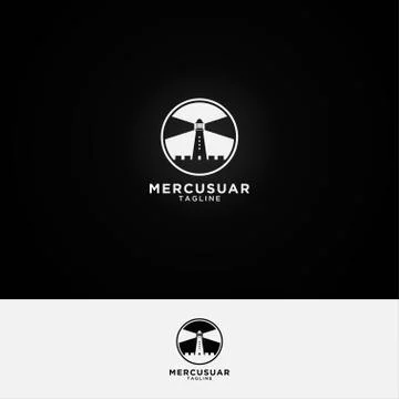 Mercusuar logo design template Illustrazione stock