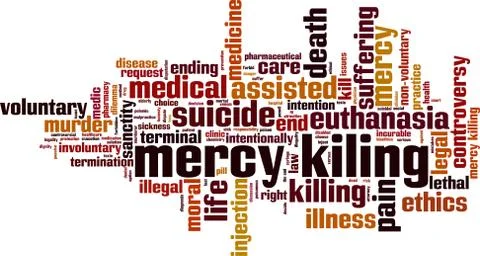 Mercy killing word cloud Stock Illustration