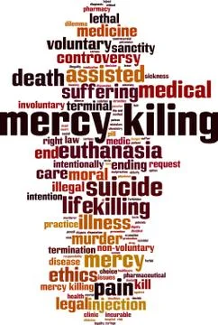 Mercy killing word cloud Stock Illustration