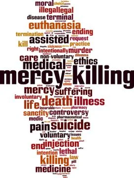 Mercy killing word cloud Illustrazione stock
