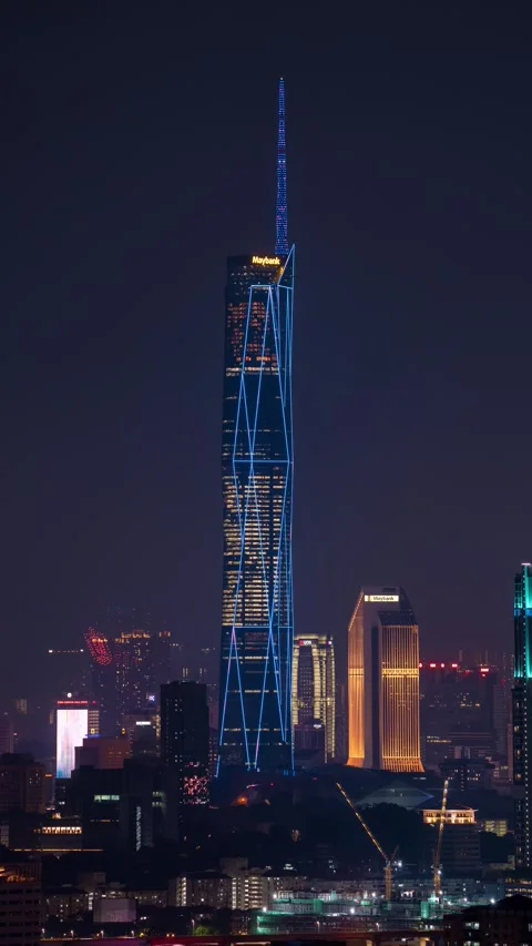 Merdeka 118 Tower during drone show and fireworks celebration time lapse at Stock Footage 338273398