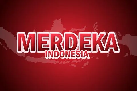 Merdeka sale text effect white and red color Stock Illustration