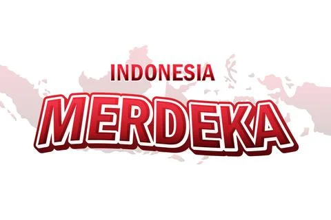 Merdeka sale text effect white and red color Stock Illustration