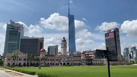 Merdeka Square and iconic landmarks in Kuala Lumpur, Malaysia 4K Stock Footage 248425441